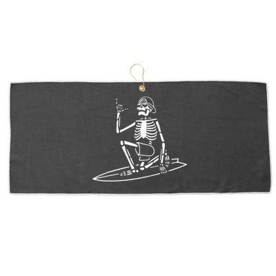 Skeleton Surfing Lazy Halloween Costume Skull Bones Surfer Large Microfiber Waffle Golf Towel