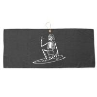 Skeleton Surfing Lazy Halloween Costume Skull Bones Surfer Large Microfiber Waffle Golf Towel