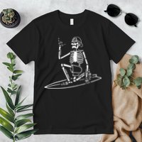 Skeleton Surfing Lazy Halloween Costume Skull Bones Surfer Premium T-Shirt