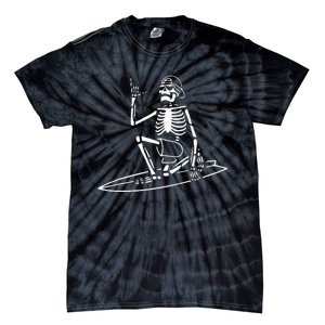 Skeleton Surfing Lazy Halloween Costume Skull Bones Surfer Tie-Dye T-Shirt