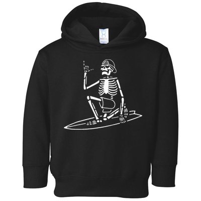 Skeleton Surfing Lazy Halloween Costume Skull Bones Surfer Toddler Hoodie