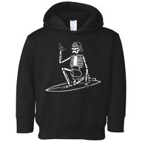 Skeleton Surfing Lazy Halloween Costume Skull Bones Surfer Toddler Hoodie