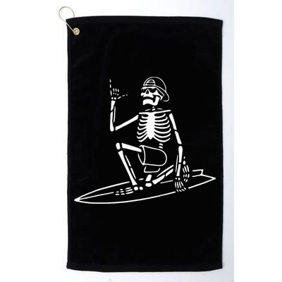 Skeleton Surfing Lazy Halloween Costume Skull Bones Surfer Golf Towel