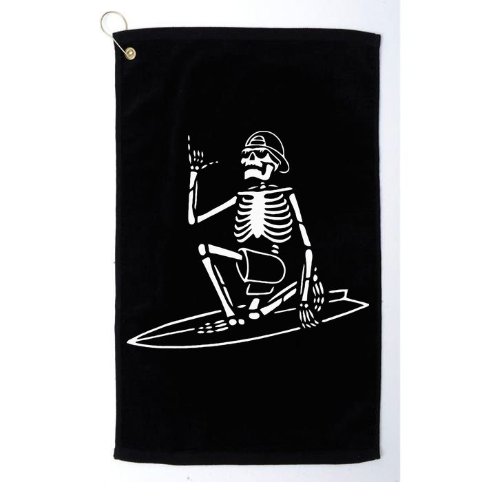 Skeleton Surfing Lazy Halloween Costume Skull Bones Surfer Golf Towel