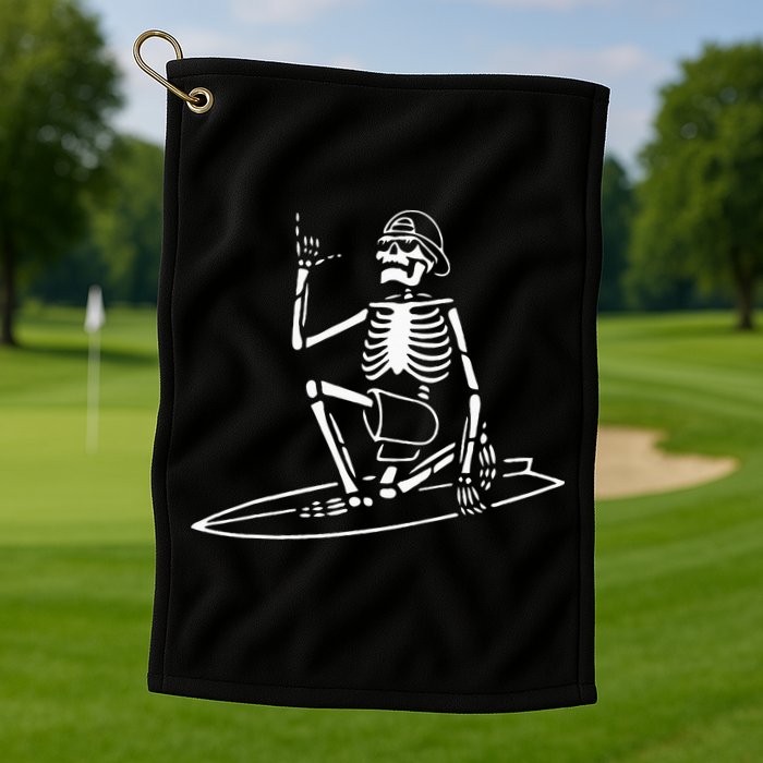 Skeleton Surfing Lazy Halloween Costume Skull Bones Surfer Golf Towel