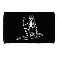 Skeleton Surfing Lazy Halloween Costume Skull Bones Surfer Microfiber Hand Towel