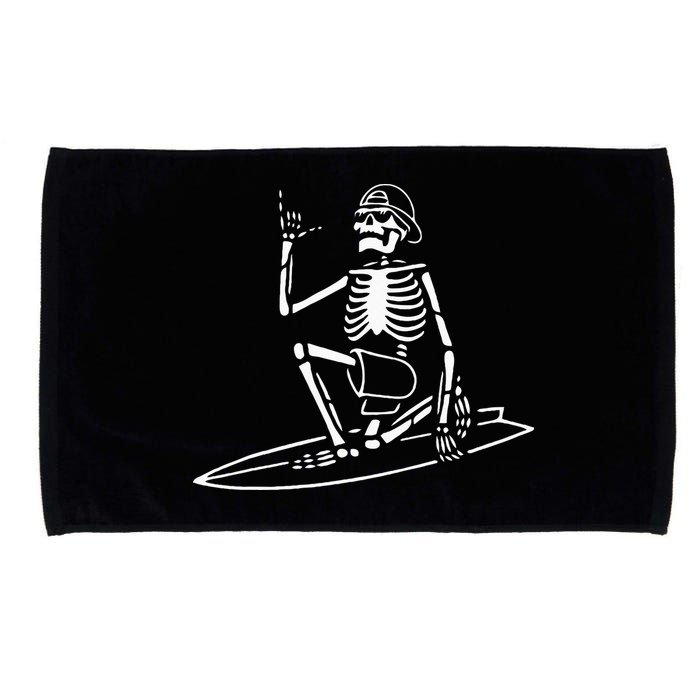 Skeleton Surfing Lazy Halloween Costume Skull Bones Surfer Microfiber Hand Towel