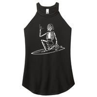 Skeleton Surfing Lazy Halloween Costume Skull Bones Surfer Women's Perfect Tri Rocker Tank