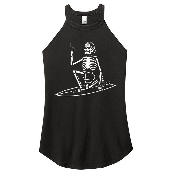 Skeleton Surfing Lazy Halloween Costume Skull Bones Surfer Women's Perfect Tri Rocker Tank