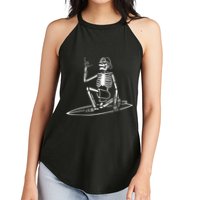 Skeleton Surfing Lazy Halloween Costume Skull Bones Surfer Women's Perfect Tri Rocker Tank