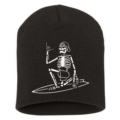 Skeleton Surfing Lazy Halloween Costume Skull Bones Surfer Short Acrylic Beanie