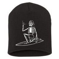 Skeleton Surfing Lazy Halloween Costume Skull Bones Surfer Short Acrylic Beanie