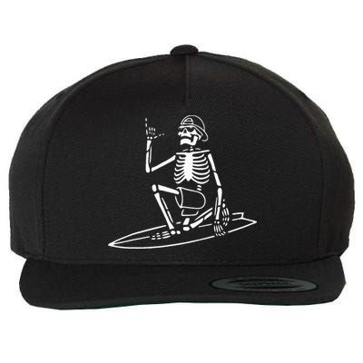 Skeleton Surfing Lazy Halloween Costume Skull Bones Surfer Wool Snapback Cap