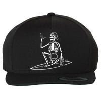 Skeleton Surfing Lazy Halloween Costume Skull Bones Surfer Wool Snapback Cap