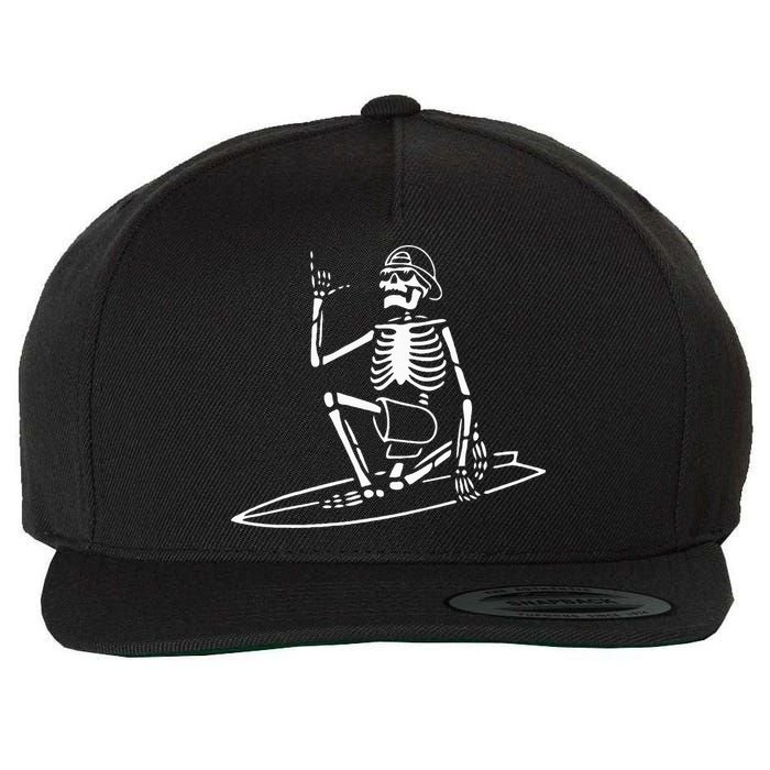 Skeleton Surfing Lazy Halloween Costume Skull Bones Surfer Wool Snapback Cap