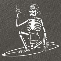 Skeleton Surfing Lazy Halloween Costume Skull Bones Surfer Cotton Canvas Backpack