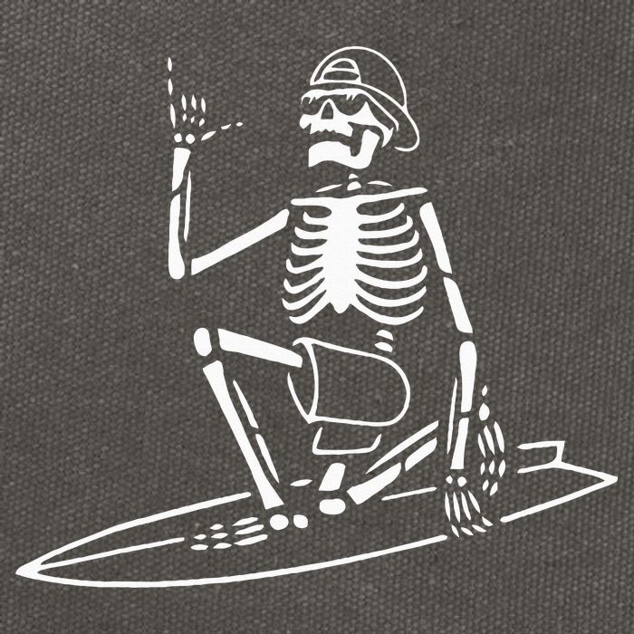 Skeleton Surfing Lazy Halloween Costume Skull Bones Surfer Cotton Canvas Backpack