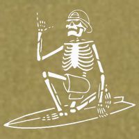 Skeleton Surfing Lazy Halloween Costume Skull Bones Surfer Garment-Dyed Women's Muscle Tee