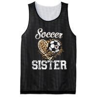 Soccer Sister Leopard Funny Soccer Sister Mother's Day Mesh Reversible Basketball Jersey Tank