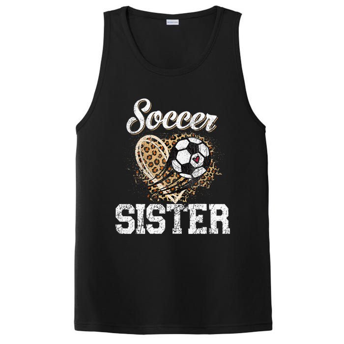 Soccer Sister Leopard Funny Soccer Sister Mother's Day PosiCharge Competitor Tank