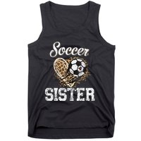 Soccer Sister Leopard Funny Soccer Sister Mother's Day Tank Top