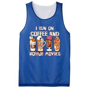 Spooky Season Latte Fall I Run On Coffee And Horror Movies Gift Mesh Reversible Basketball Jersey Tank