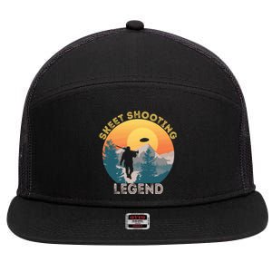 Skeet Shooting Legend Skeet Trap Clay Outdoor Sports Lover Cool Gift 7 Panel Mesh Trucker Snapback Hat