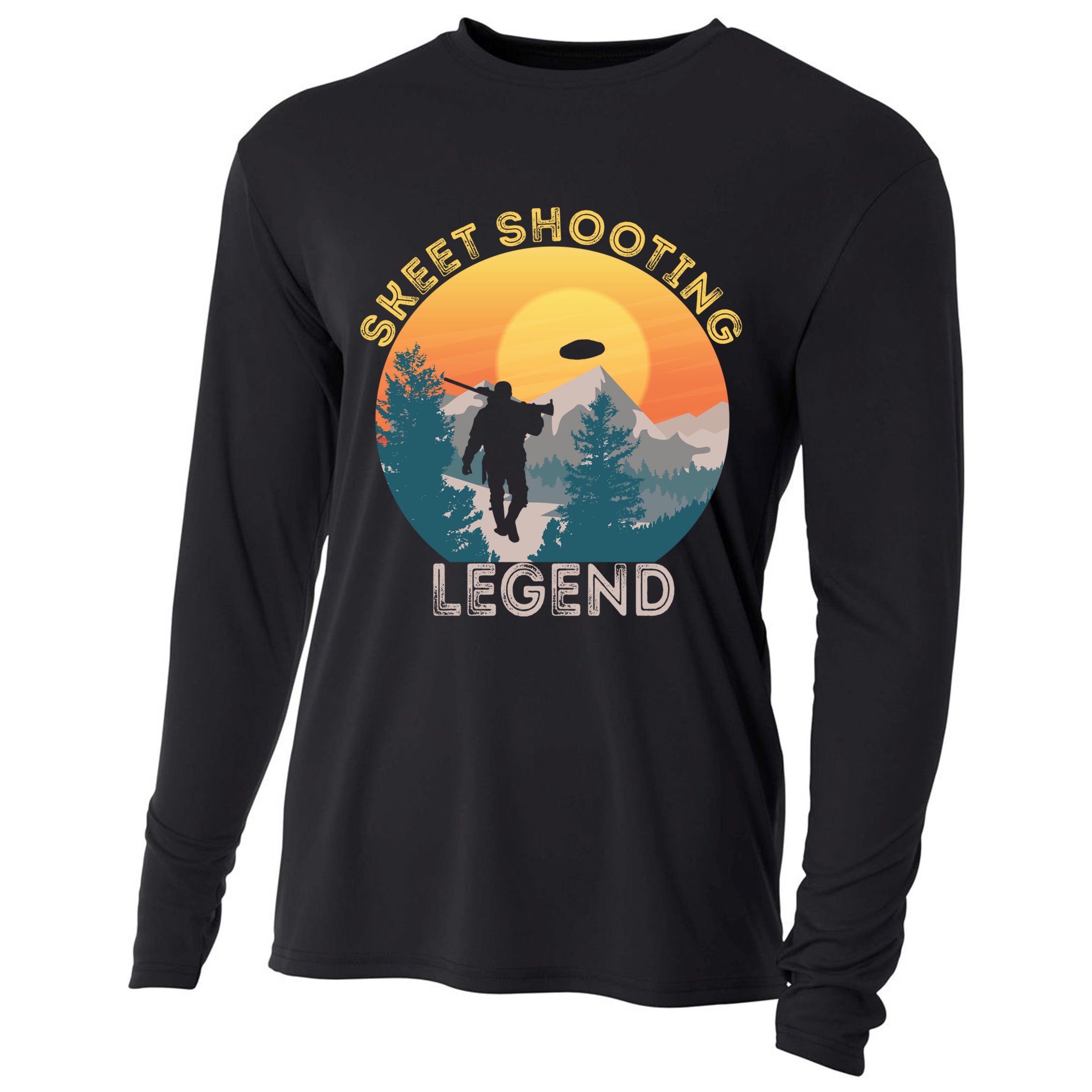 Skeet Shooting Legend Skeet Trap Clay Outdoor Sports Lover Cool Gift Cooling Performance Long Sleeve Crew