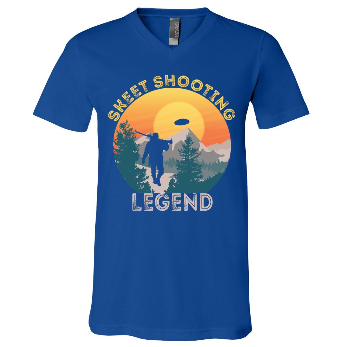 Skeet Shooting Legend Skeet Trap Clay Outdoor Sports Lover Cool Gift V-Neck T-Shirt