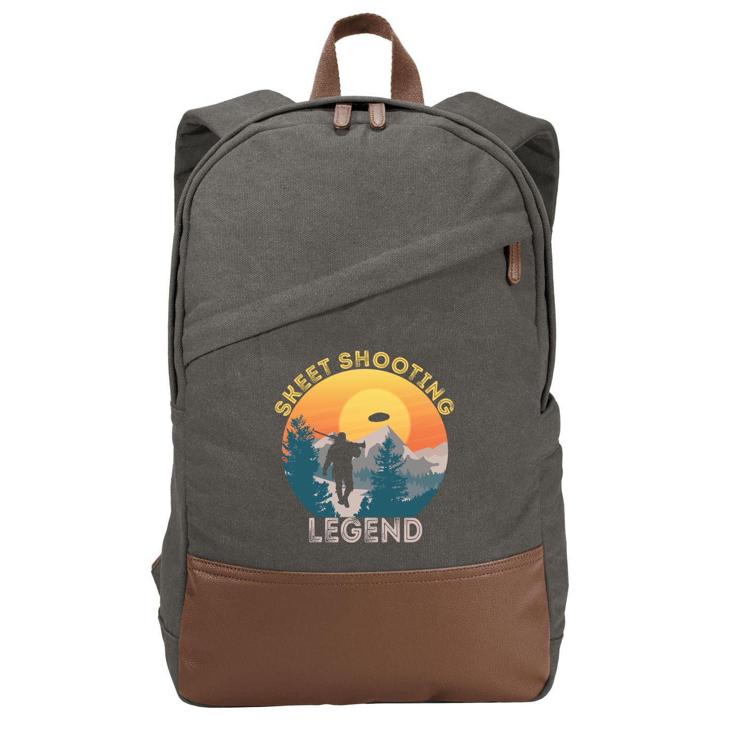 Skeet Shooting Legend Skeet Trap Clay Outdoor Sports Lover Cool Gift Cotton Canvas Backpack
