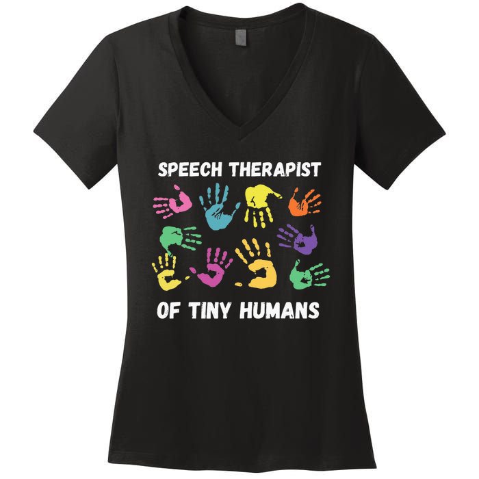 SLP Speech Language Pathology Therapist Women's V-Neck T-Shirt