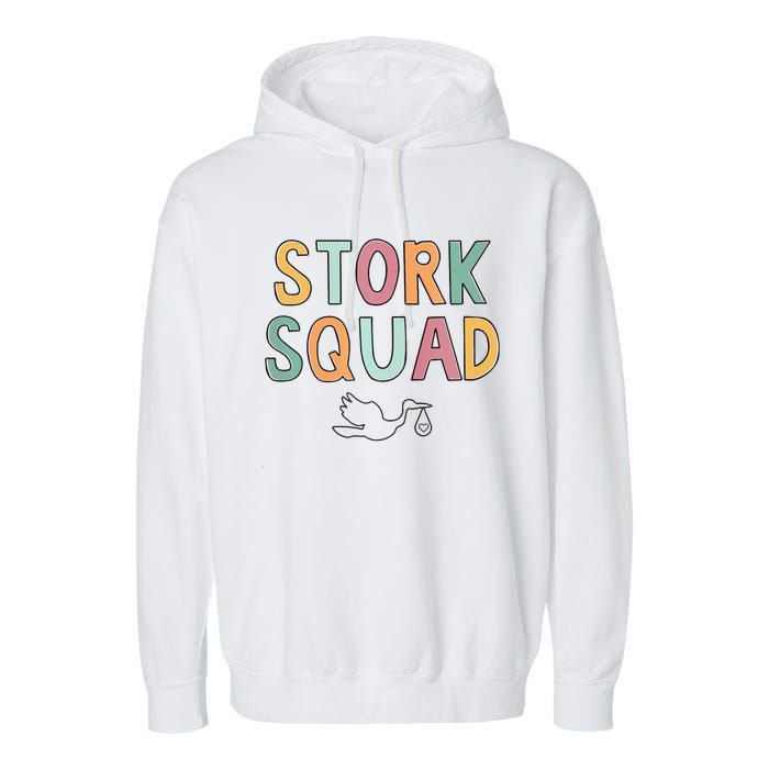 Stork Squad Labor And Delivery Nurse Mother Baby Nurse Garment-Dyed Fleece Hoodie