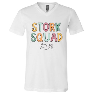 Stork Squad Labor And Delivery Nurse Mother Baby Nurse V-Neck T-Shirt