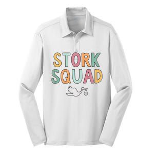 Stork Squad Labor And Delivery Nurse Mother Baby Nurse Silk Touch Performance Long Sleeve Polo