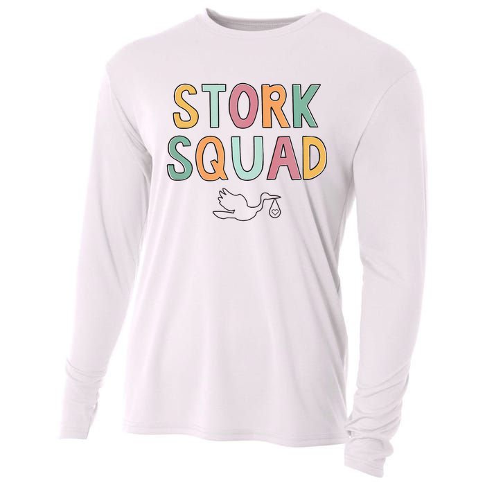 Stork Squad Labor And Delivery Nurse Mother Baby Nurse Cooling Performance Long Sleeve Crew