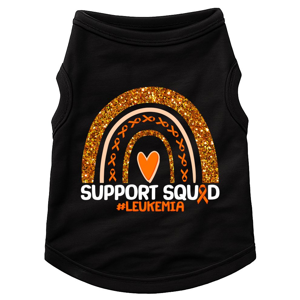 Support Squad #Leukemia Orange Ribbon Rainbow Doggie Tank