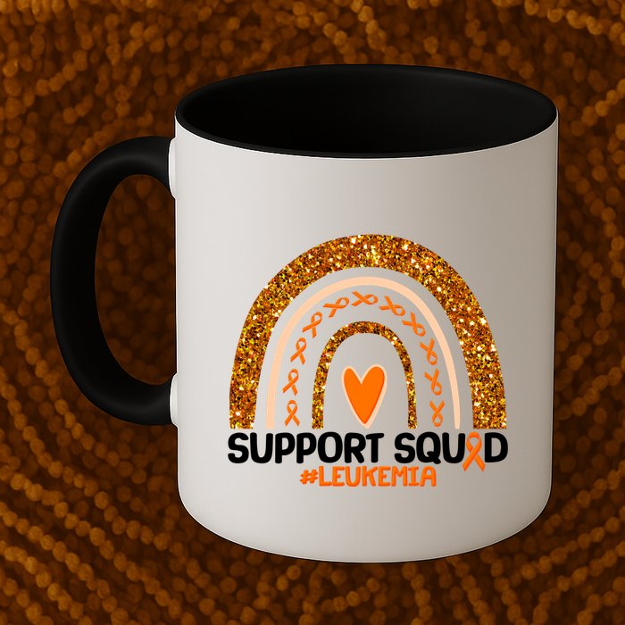 Support Squad #Leukemia Orange Ribbon Rainbow Mug