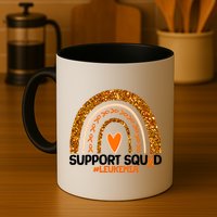 Support Squad #Leukemia Orange Ribbon Rainbow Mug