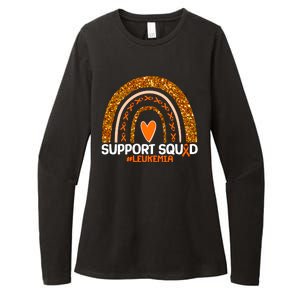 Support Squad #Leukemia Orange Ribbon Rainbow Womens CVC Long Sleeve Shirt