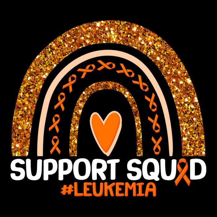 Support Squad #Leukemia Orange Ribbon Rainbow Polo