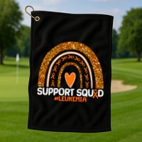 Support Squad #Leukemia Orange Ribbon Rainbow Golf Towel