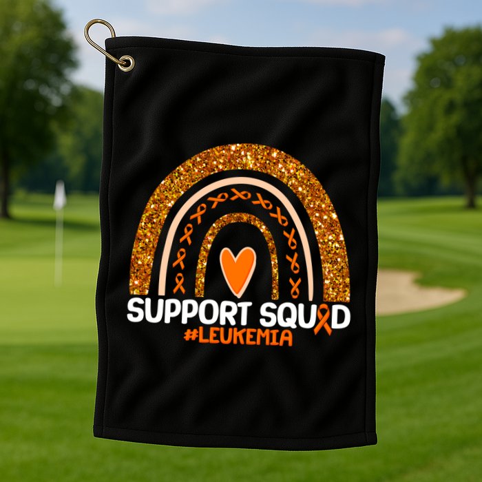 Support Squad #Leukemia Orange Ribbon Rainbow Golf Towel