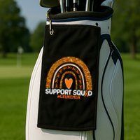 Support Squad #Leukemia Orange Ribbon Rainbow Golf Towel