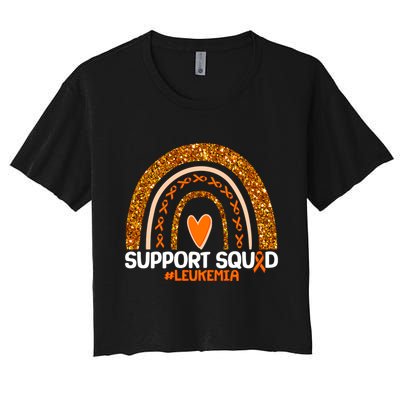 Support Squad #Leukemia Orange Ribbon Rainbow Crop Top