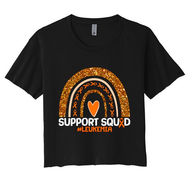 Support Squad #Leukemia Orange Ribbon Rainbow Crop Top