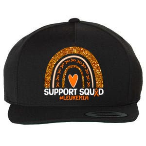 Support Squad #Leukemia Orange Ribbon Rainbow Wool Snapback Cap