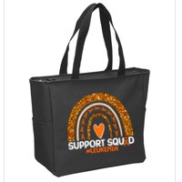 Support Squad #Leukemia Orange Ribbon Rainbow Zip Tote Bag