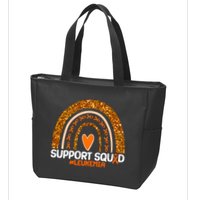 Support Squad #Leukemia Orange Ribbon Rainbow Zip Tote Bag