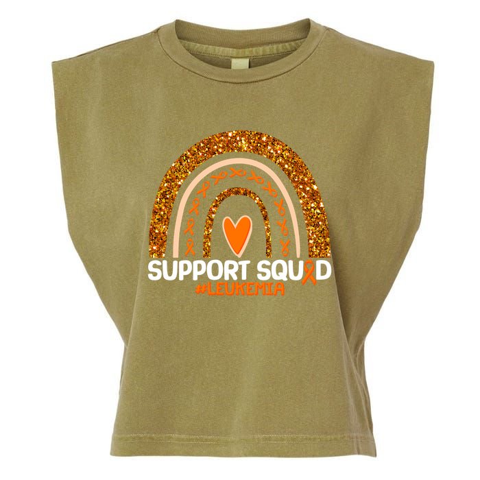 Support Squad #Leukemia Orange Ribbon Rainbow Garment-Dyed Women's Muscle Tee