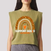 Support Squad #Leukemia Orange Ribbon Rainbow Garment-Dyed Women's Muscle Tee